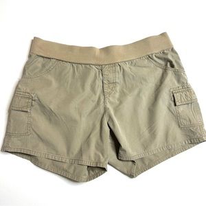Motherhood Maternity Shorts Size Large Cotton Blend Pull On Tan Postpartum